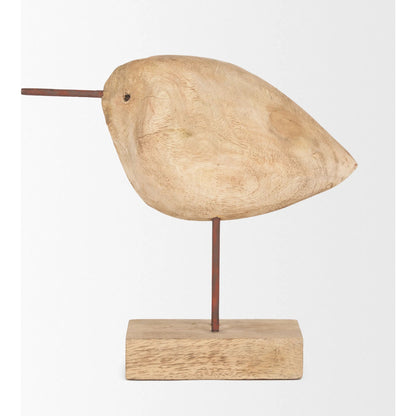 Riri Wooden Bird Decorative Object by Mercana in brown. Made from solid wood in a unique style.