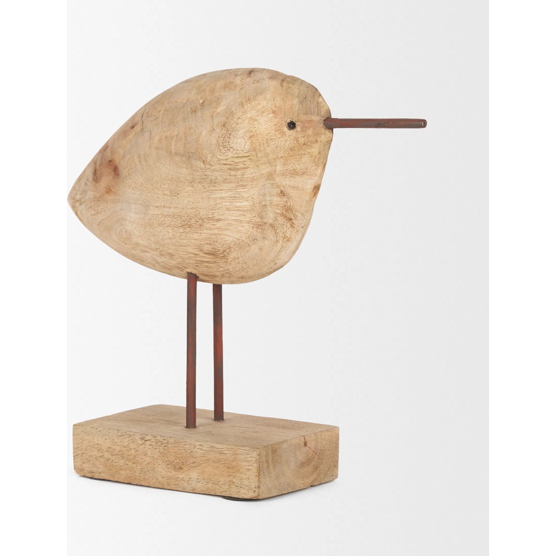 Riri Wooden Bird Decorative Object by Mercana in brown. Made from solid wood in a unique style.