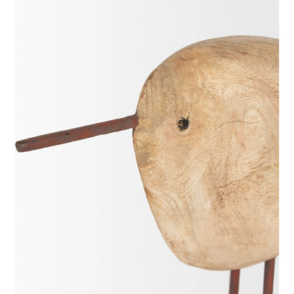 Riri Wooden Bird Decorative Object by Mercana in brown. Made from solid wood in a unique style.