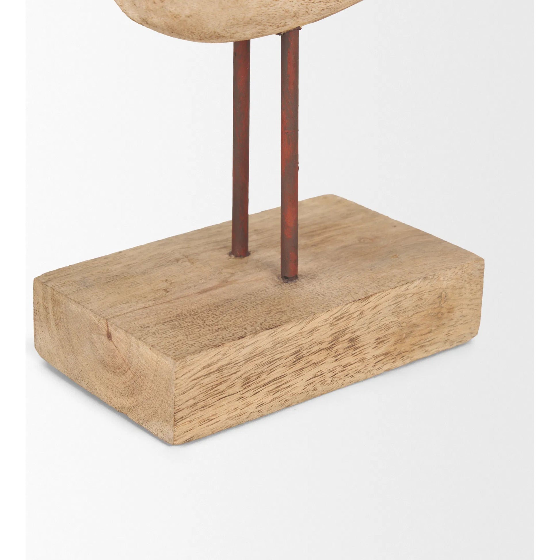 Riri Wooden Bird Decorative Object by Mercana in brown. Made from solid wood in a unique style.