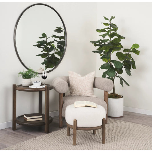 Romi Accent Table by Mercana in brown. Made from solid wood in a unique style.
