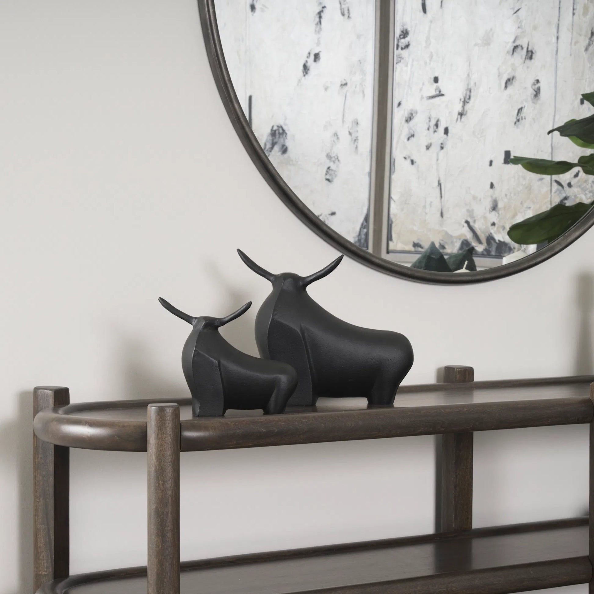 Radu Bull Decorative Object by Mercana in black. Made from unique in a cottage & farmhouse style.