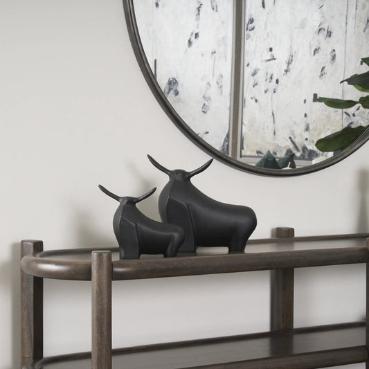 Radu Bull Decorative Object by Mercana in black. Made from unique in a unique style.