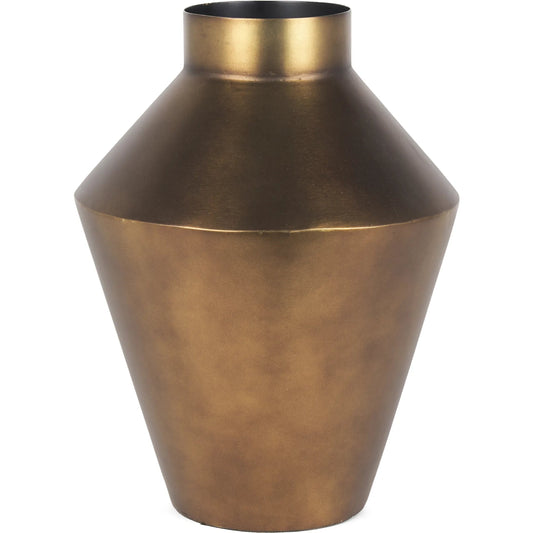 Perrin Brushed Metal Decorative Vase by Mercana in gold. Made from fabric in a unique style.