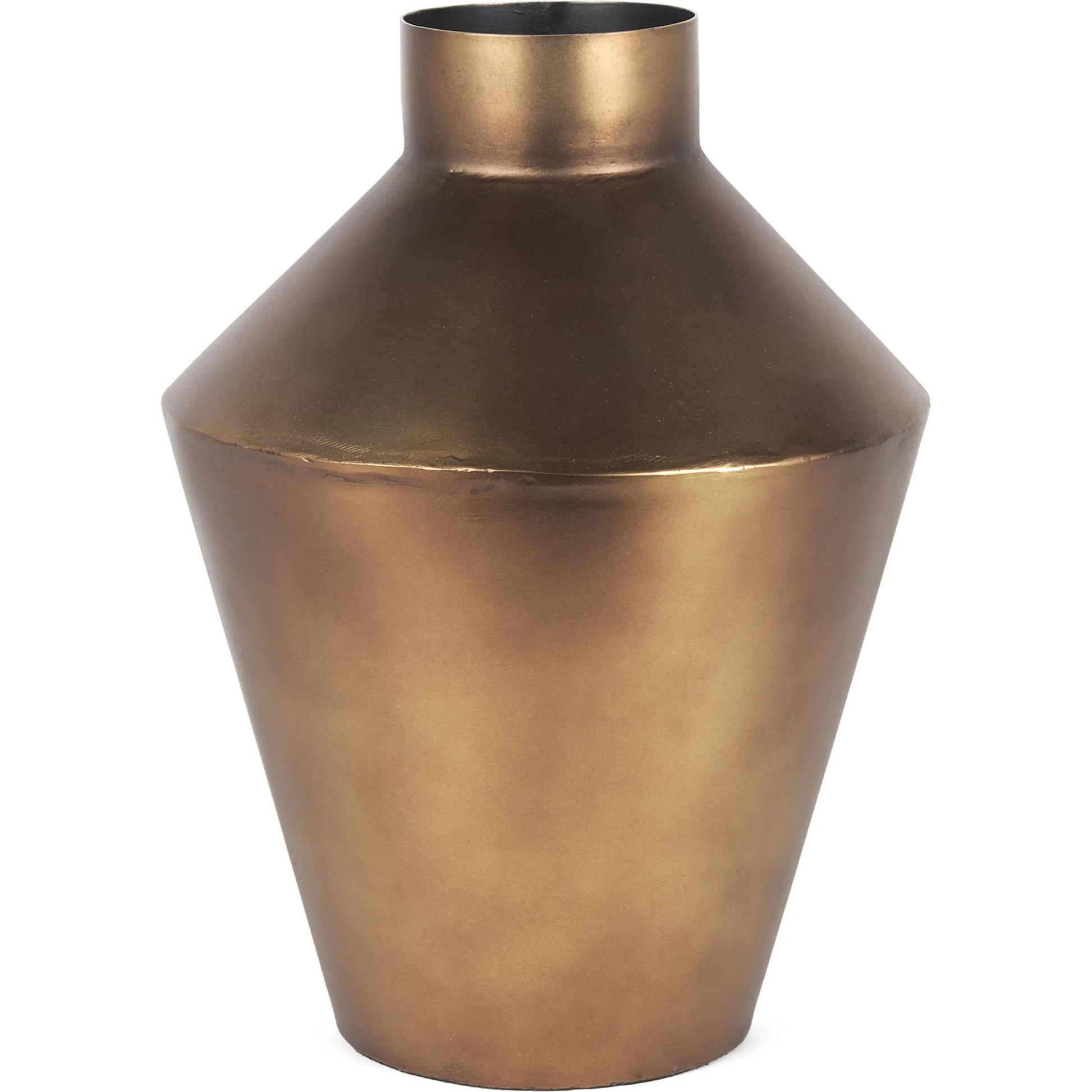 Perrin Brushed Decorative Vase by Mercana in gold. Made from metal in a modern style.