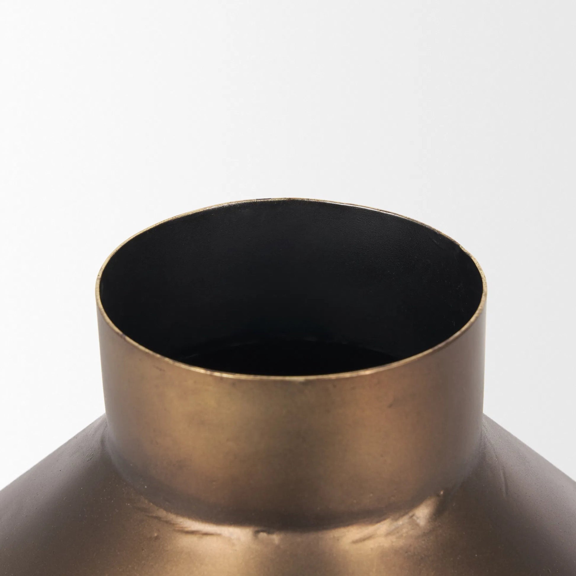 Perrin Brushed Decorative Vase by Mercana in gold. Made from metal in a modern style.