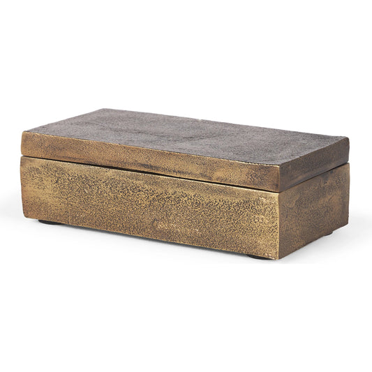 001 SI-2370399 | Primary Silo | Porschia Decorative Box by Mercana in gold. Made from metal in a unique style.
