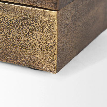 Porschia Decorative Box by Mercana in gold. Made from metal in a unique style.