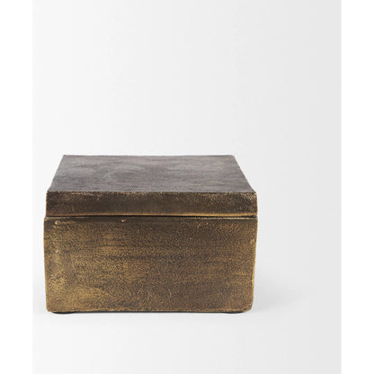 Porschia Decorative Box by Mercana in gold. Made from metal in a unique style.
