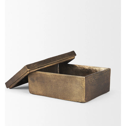 Porschia Decorative Box by Mercana in gold. Made from metal in a unique style.