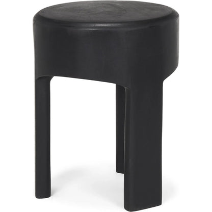 Riya Stool by Mercana in black. Made from solid wood in a unique style.