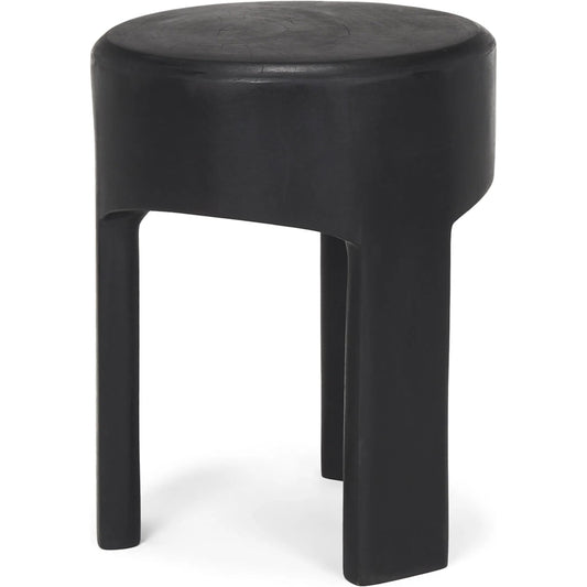 Riya Stool by Mercana in black. Made from solid wood in a unique style.