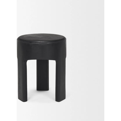 Riya Stool by Mercana in black. Made from solid wood in a unique style.