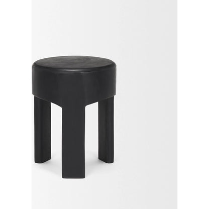 Riya Stool by Mercana in black. Made from solid wood in a unique style.