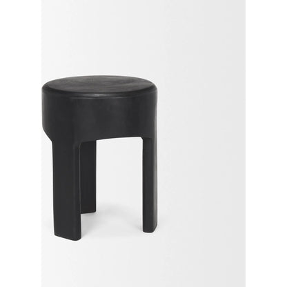 Riya Stool by Mercana in black. Made from solid wood in a unique style.