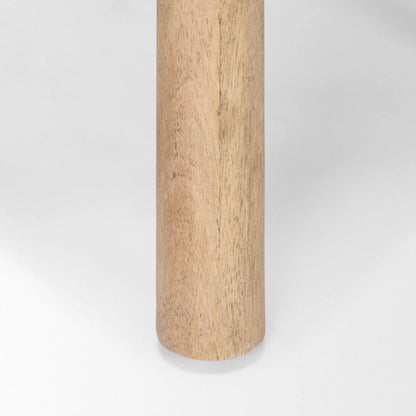 Shaiden Stool by Mercana in cream. Made from solid wood in a transitional style.