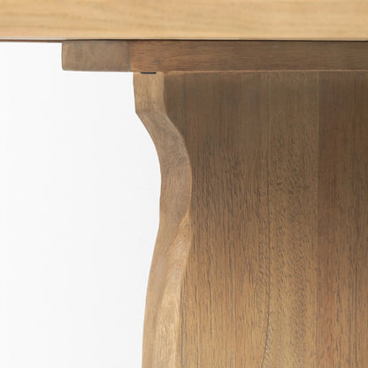Sonomi Dining Table by Mercana in brown. Made from solid wood in a transitional style.