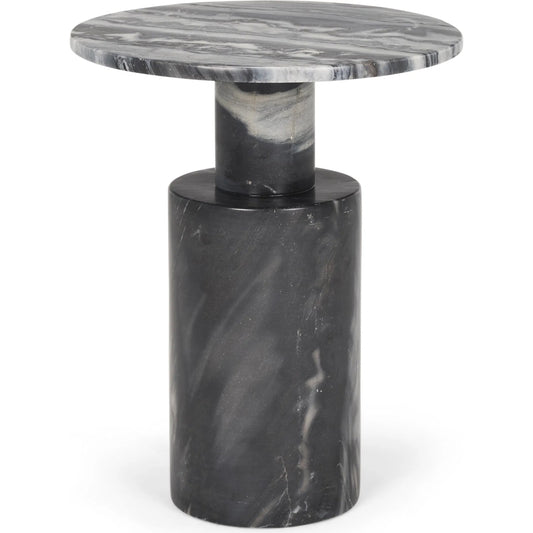 Taite Accent Table by Mercana in gray. Made from stone in a unique style.