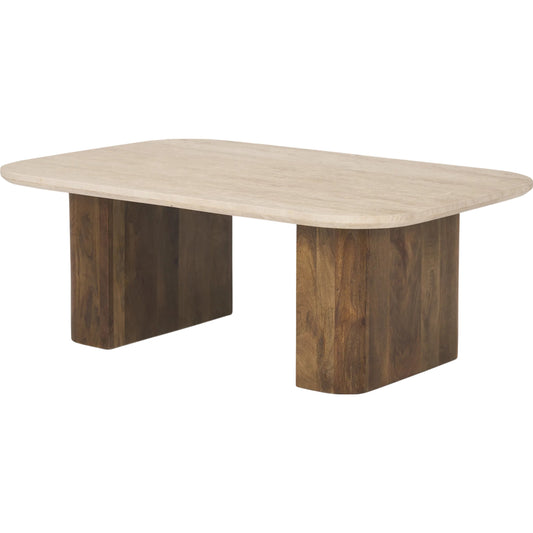 Symona Coffee Table by Mercana in brown. Made from solid wood in a unique style.