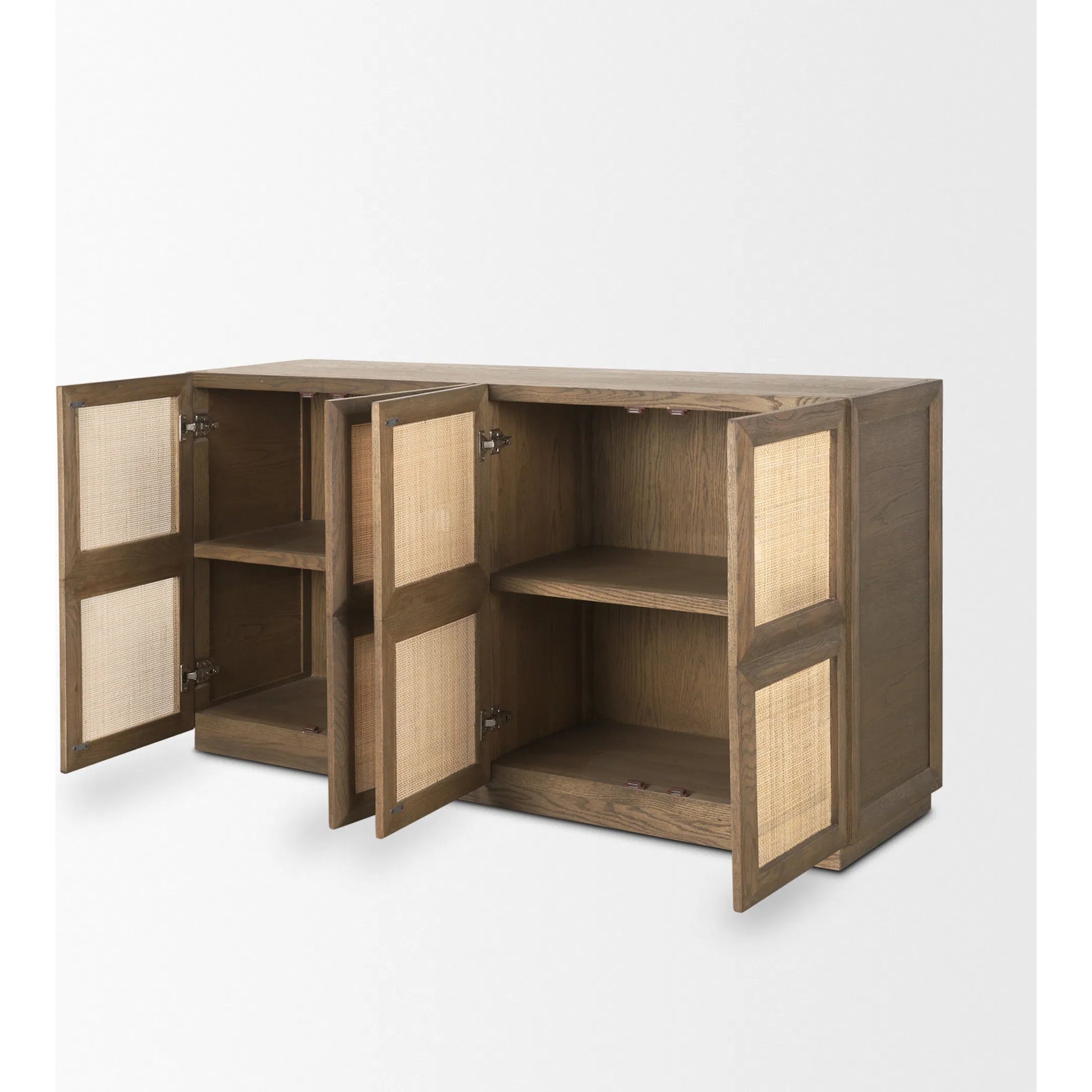 Sina Sideboard by Mercana in brown. Made from solid wood in a unique style.