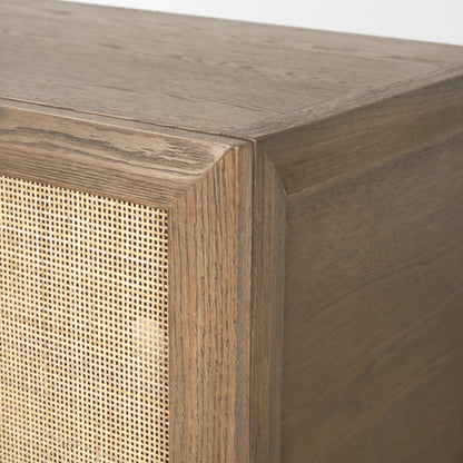 Sina Sideboard by Mercana in brown. Made from solid wood in a unique style.