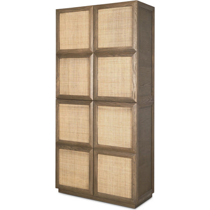 Sina Curio Cabinet by Mercana in brown. Made from solid wood in a transitional style.