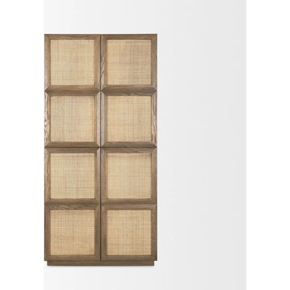 Sina Curio Cabinet by Mercana in brown. Made from solid wood in a transitional style.
