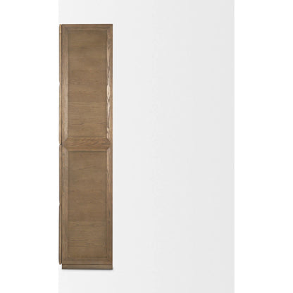 Sina Curio Cabinet by Mercana in brown. Made from solid wood in a transitional style.