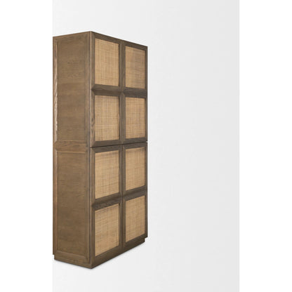 Sina Curio Cabinet by Mercana in brown. Made from solid wood in a transitional style.