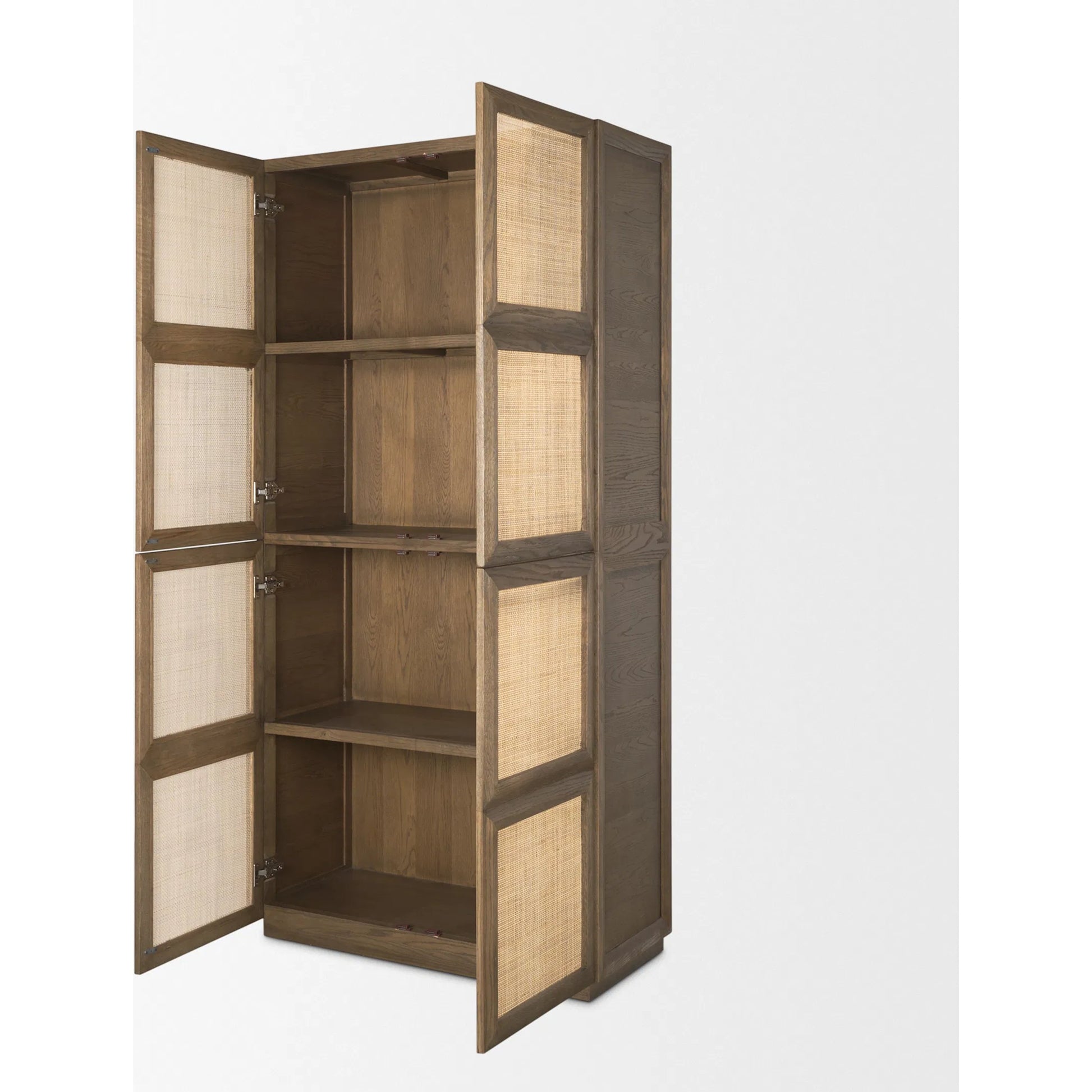 Sina Curio Cabinet by Mercana in brown. Made from solid wood in a transitional style.