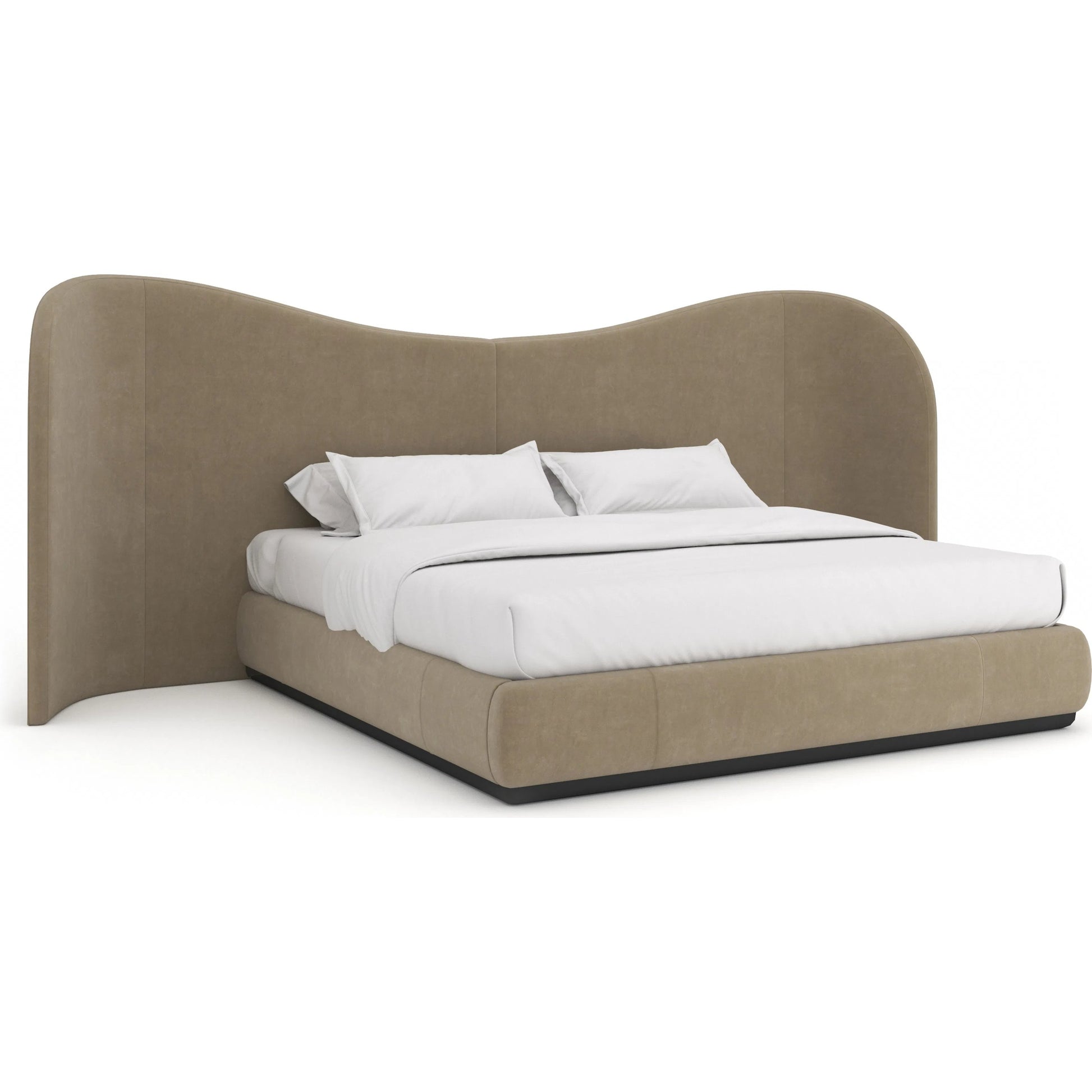 Clio Bed by Caracole in dark taupe and dark chocolate. Made from unique in a modern style.