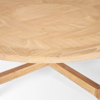Taylin Coffee Table by Mercana in brown. Made from solid wood in a transitional style.