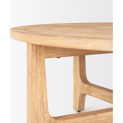 Taylin Coffee Table by Mercana in brown. Made from solid wood in a transitional style.