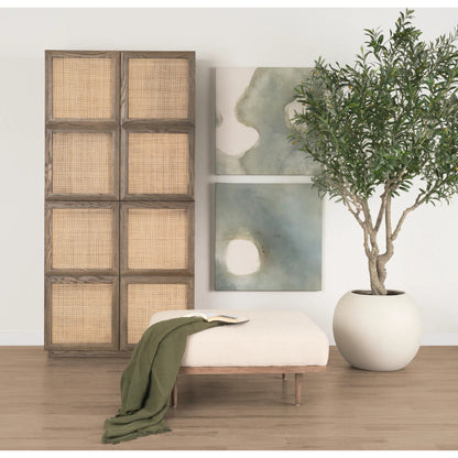 Sina Curio Cabinet by Mercana in brown. Made from solid wood in a transitional style.