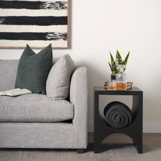 Sobi Side Table by Mercana in black. Made from metal in a modern style.