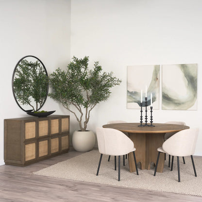 Sina Sideboard by Mercana in brown. Made from solid wood in a unique style.