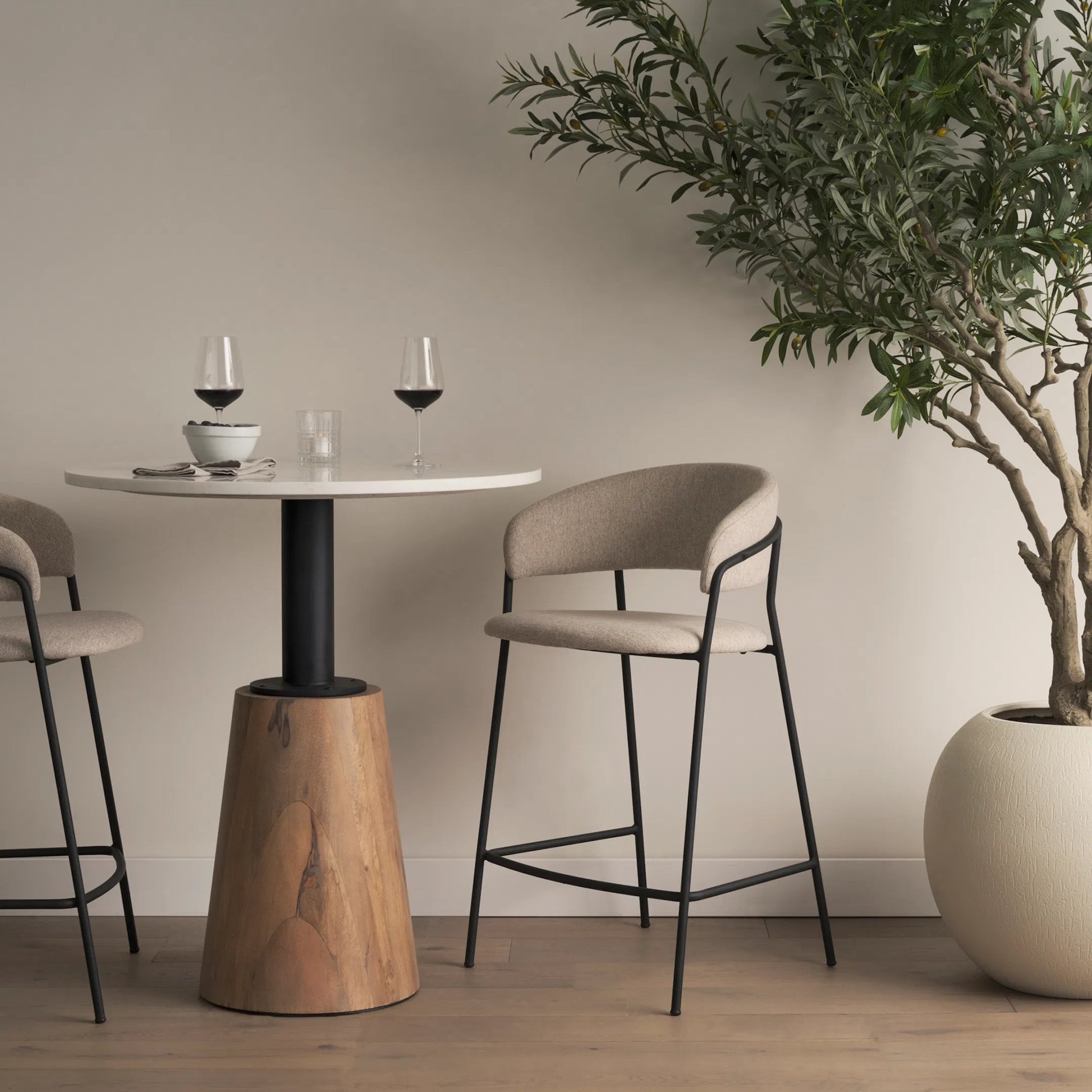 Carolyn Upholstered Seat Counter Stool by Mercana. Made from metal in a transitional style.