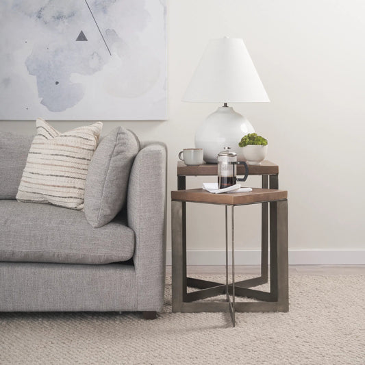 Faye End/Side Table by Mercana. Made from metal, wood in a unique style.