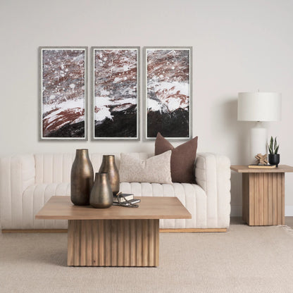 Devi Oxidized Vase by Mercana in gold. Made from metal in a rustic style.