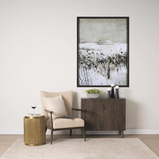 Satima Round Accent Table by Mercana in gold. Made from metal in a unique style.