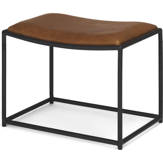 Taniel Leather Stool by Mercana. Made from leather in a unique style.
