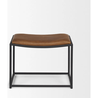 Taniel Leather Stool by Mercana. Made from leather in a traditional style.