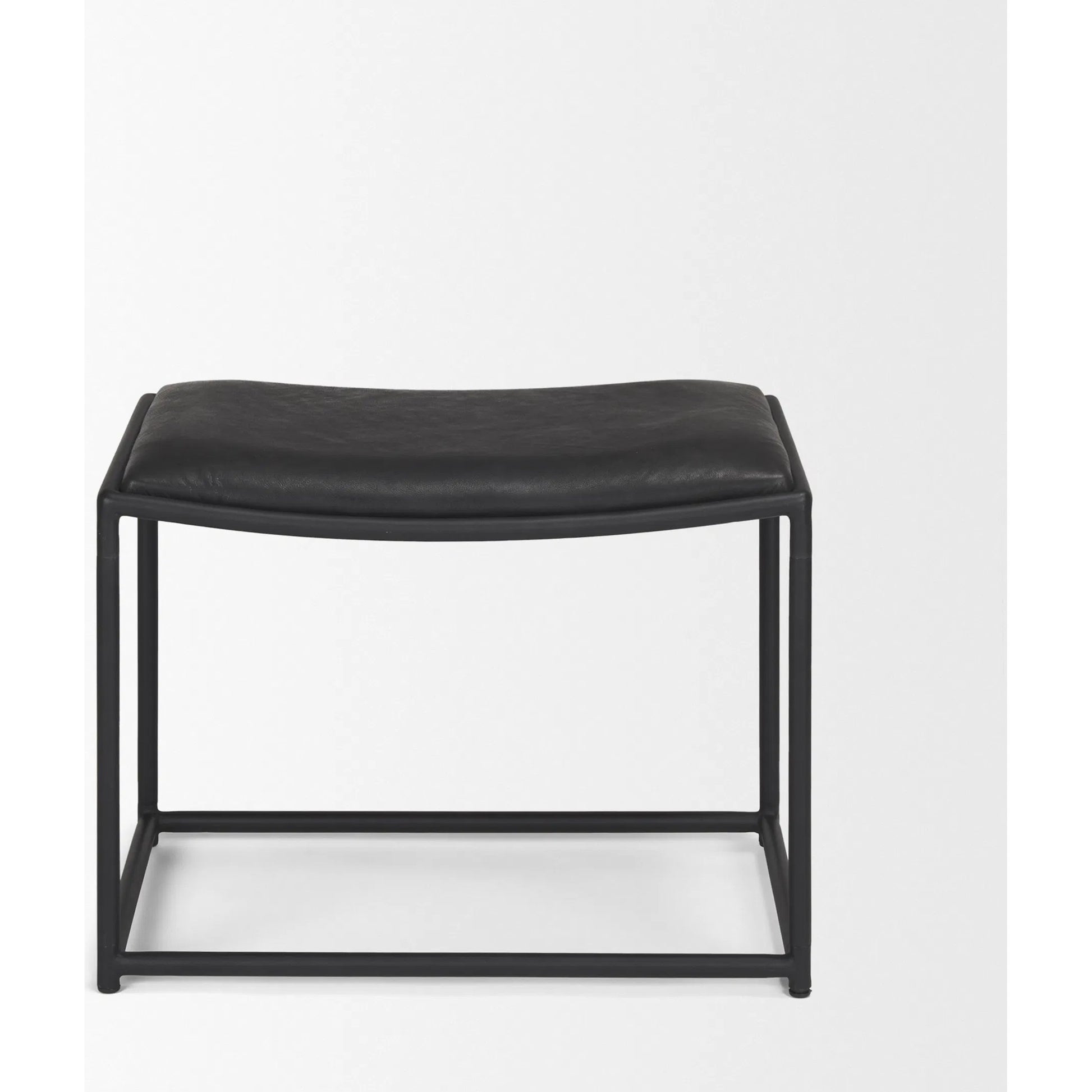 Taniel Leather Stool by Mercana. Made from leather in a traditional style.