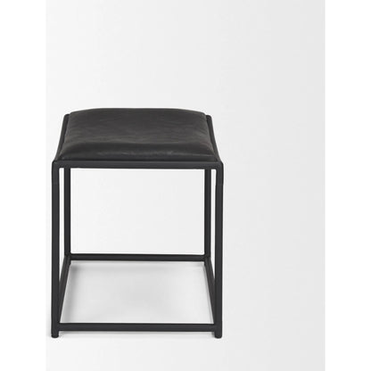 Taniel Leather Stool by Mercana. Made from leather in a traditional style.