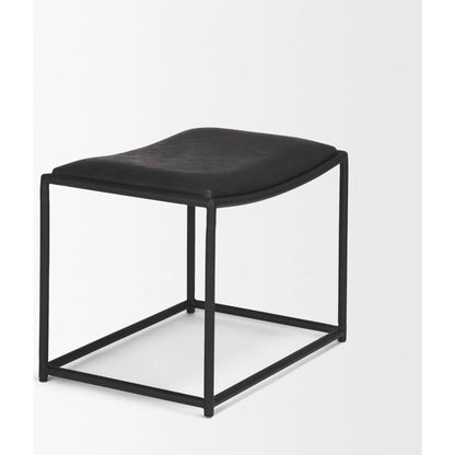 Taniel Leather Stool by Mercana. Made from leather in a traditional style.