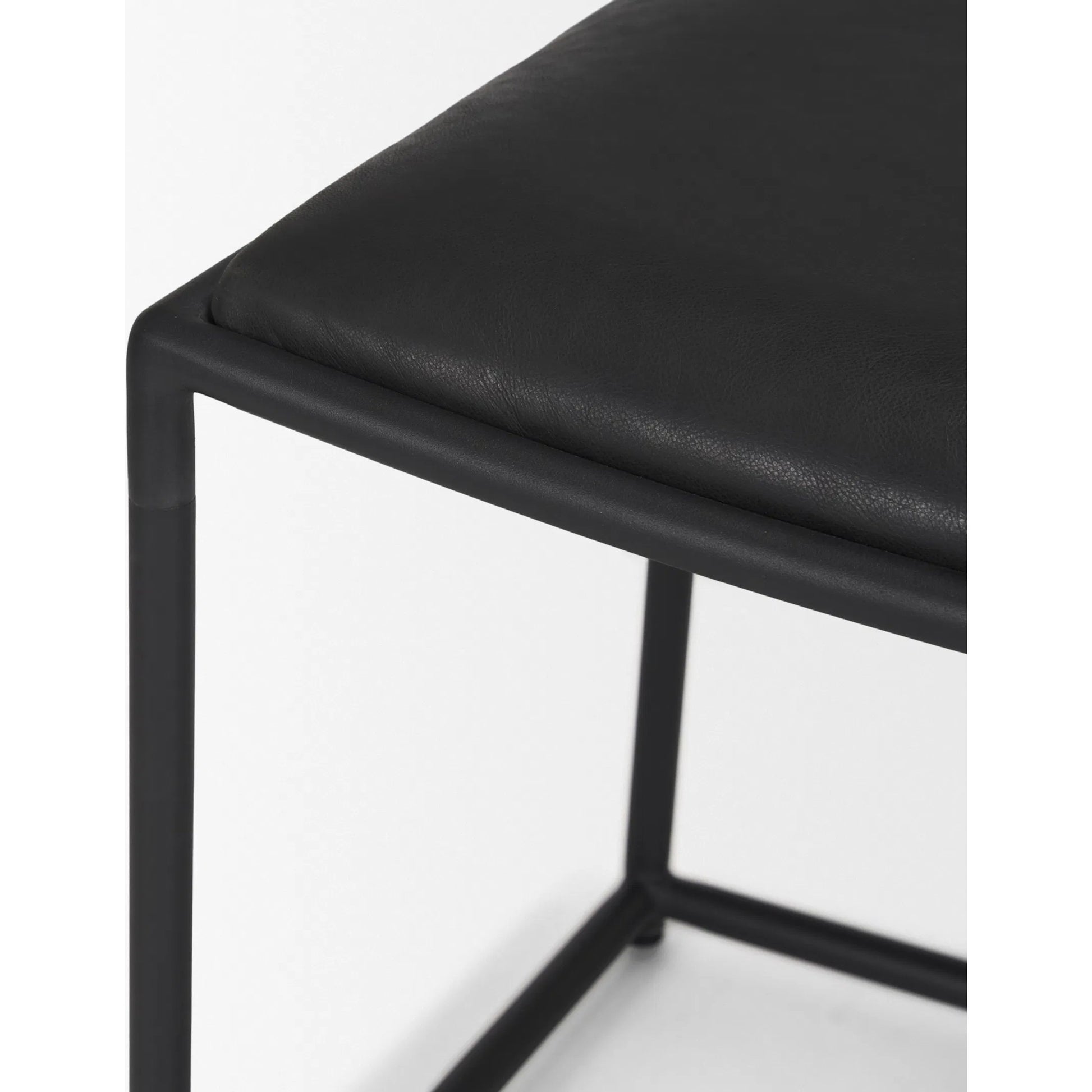 Taniel Leather Stool by Mercana. Made from leather in a traditional style.