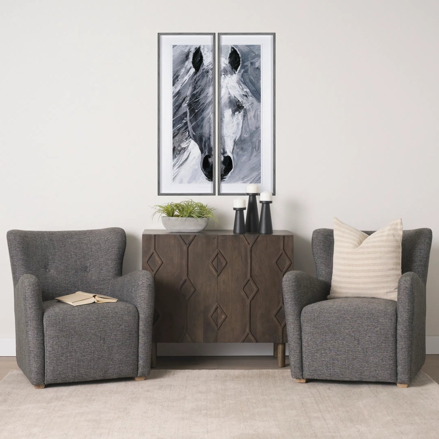 021 SI-2370216 | Lifestyle | Dunstan Accent Chair by Mercana in gray. Made from fabric in a transitional style.