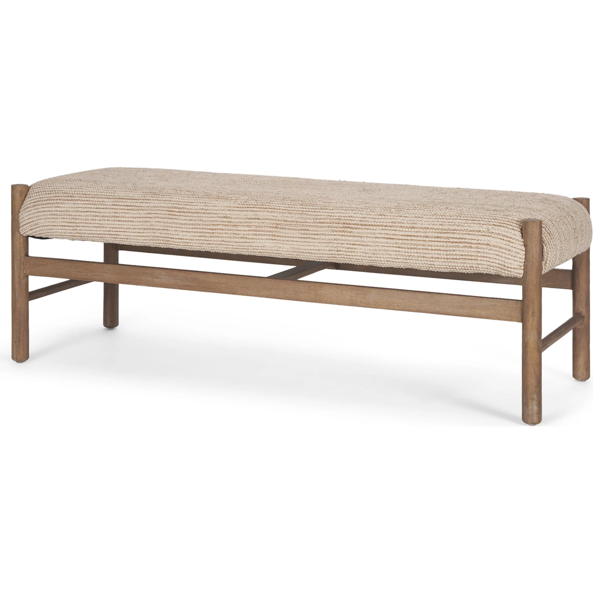 Tadi Bench by Mercana in beige. Made from unique in a transitional style.