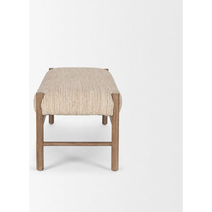 Tadi Bench by Mercana in beige. Made from unique in a transitional style.