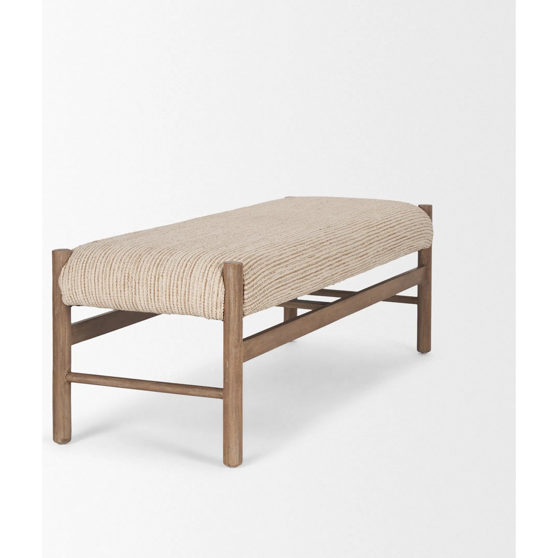 Tadi Bench by Mercana in beige. Made from unique in a transitional style.
